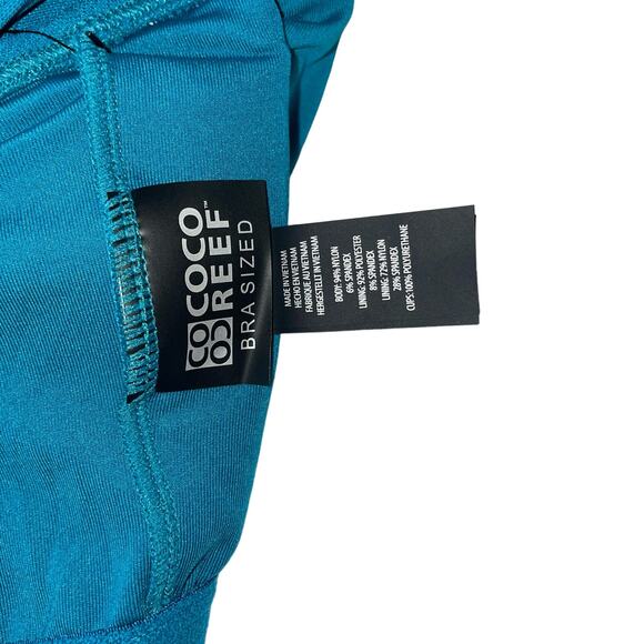 Coco Reef Women's Flourish Underwire Bra-Sized Tankini Top - Teal Cove 36D - Picture 9 of 9